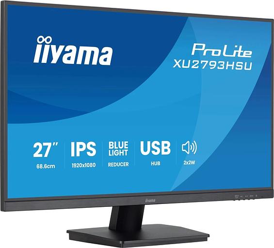 Монитор Iiyama 27" ProLite XU2793HSU-B7 черный IPS LED 1ms 16:9 HDMI M/M матовая 250cd 178гр/178гр 1920x1080 100Hz DP FHD USB 3.8кг фото 2