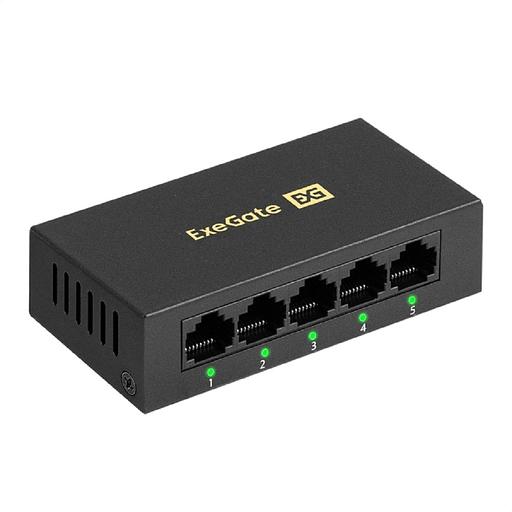Коммутатор неуправляемый ExeGate EDES-1005D (5-портовый UTP 10/100Mbps, металлический корпус, с функцией энергосбережения (EEE), настольный/настенный) фото 1