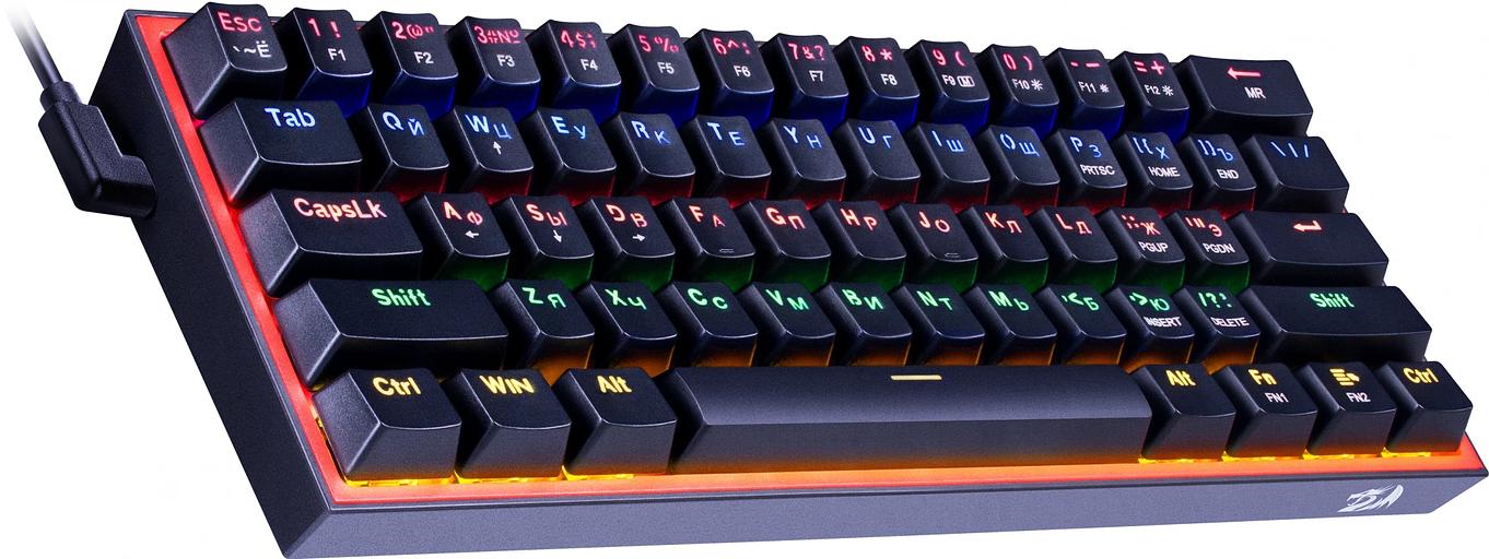 Клавиатура REDRAGON (72594) Fizz RU,Rainbow,красные свитчи фото 3