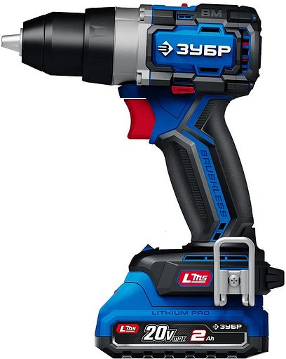 ЗУБР 20 В, 70 Н·м, 2 АКБ LMS (2 А·ч), бесщеточная дрель-шуруповерт, кейс, ПРОФЕССИОНАЛ (DB-70-22) фото 3