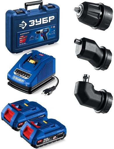 ЗУБР КОМПАКТ Комби #2, 20 В, 50 Н·м, 2 АКБ LMS (2 А·ч), бесщеточная модульная дрель-шуруповерт, кейс, ПРОФЕССИОНАЛ (DB-50-22-H3) фото 2