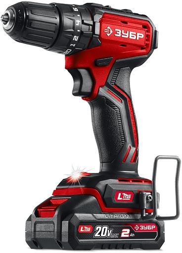 ЗУБР 20 В, 45 Н·м, 1 АКБ LMS (2 А·ч), бесщеточная ударная дрель-шуруповерт (ДБУ-45-21) фото 1