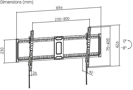 Кронштейн для телевизора Ultramounts UM852T черный 43"-95" макс.75кг настенный наклон фото 6