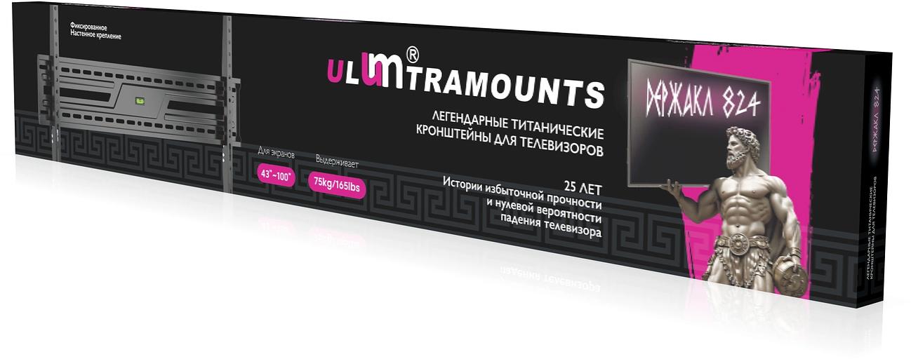 Кронштейн для телевизора Ultramounts UM824F черный 43"-100" макс.75кг настенный фиксированный фото 6