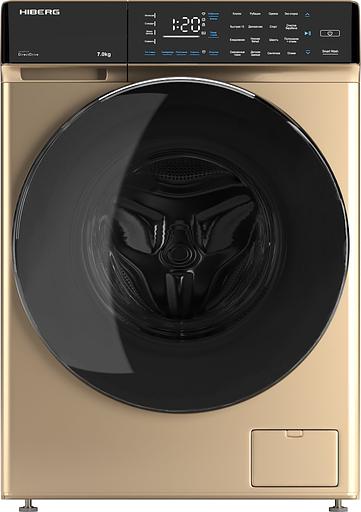 Стиральная машина Hiberg i-DDQ9-712 G класс: A+++ загр.фронтальная макс.:7кг золотистый инвертер фото 1