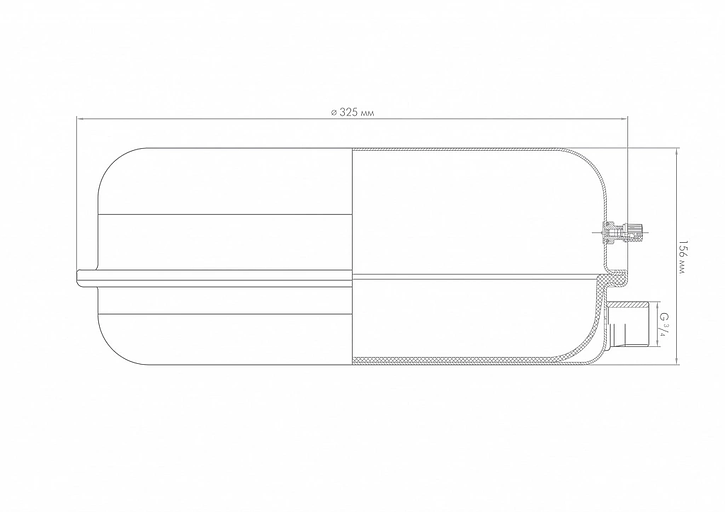 Бак расширительный 12F плоского типа, металлический фланец фото 3