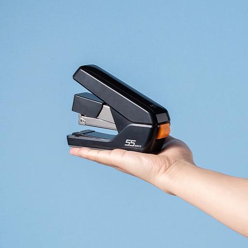 Степлер настольный Deli E0371S BLACK E0371S Exceed 24/6 24/8 26/6 26/8 (55листов) снижение усилия плоский подгиб скобы черный 50скоб металл/пластик коробка фото 2