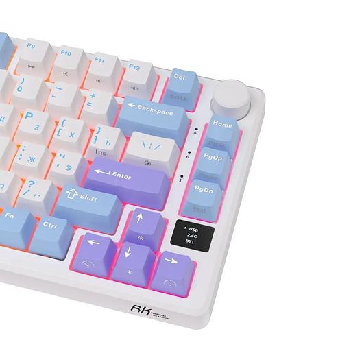 Клавиатура Royal Kludge RK-M75 Taro milk USB/2.4 GHz/Bluetоoth, RGB, Hot Swap, Brown switch фото 8