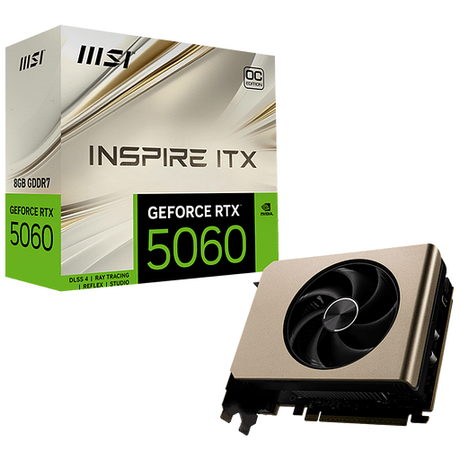 Видеокарта MSI RTX5060 INSPIRE ITX OC 8GB GDDR7 128bit 3xDP HDMI 2FAN RTL фото 1
