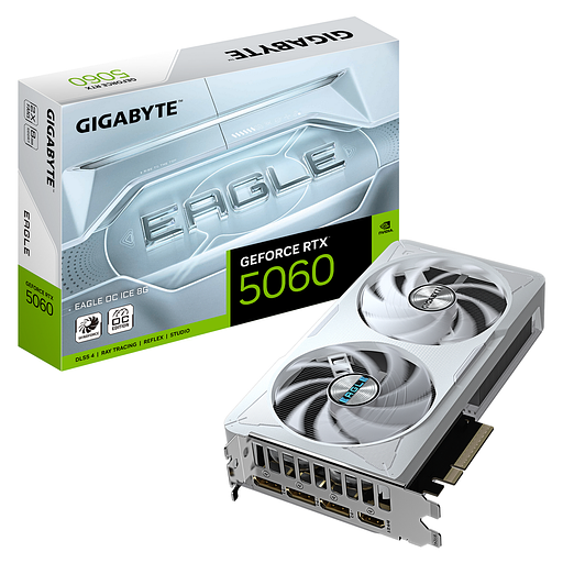 Видеокарта Gigabyte RTX5060 EAGLE OC ICE 8GB GDDR7 128bit 3xDP HDMI 3FAN RTL фото 1