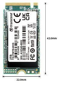 Твердотельный диск 2TB Transcend MTE400S, 3D TLC NAND, M.2 2242,PCI-E 4x [ R/W - 2000/1700 MB/s] фото 1