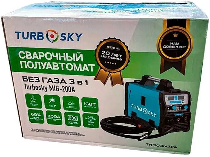 Сварочный полуавтомат Turbosky MIG-200А без газа 3 в 1 инвертор MIG-MAG/ММА/TIG 7.0кВт фото 3