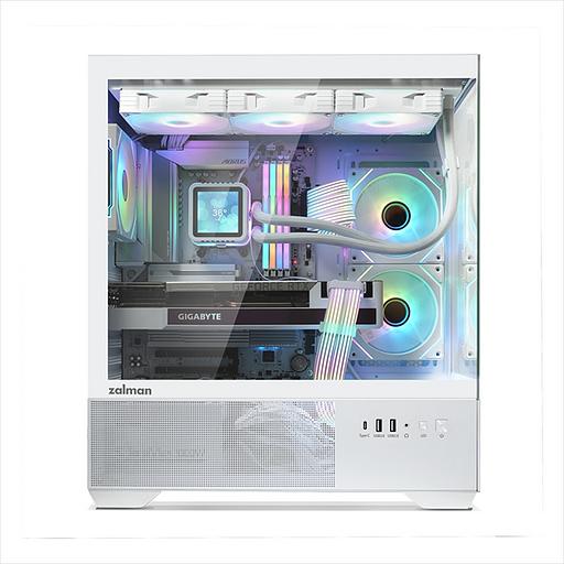 Корпус ZALMAN CHRONIX, ATX, WHITE, WINDOW, 1xCombo (3.5’’ or 2.5’’), 1x3.5’’HDD, 2x2.5’’SSD, 1xUSB2.0, 1xUSB3.0, 1xUSB Type-C, SIDE 2x120mm ARGB, REAR 1x120mm ARGB фото 3