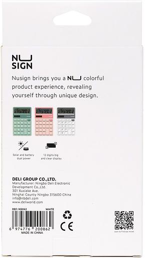 Калькулятор настольный Deli Nusign ENS042WHITE белый 12-разр. фото 8