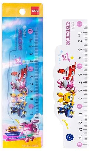 Линейка Deli EH658 Super Wings пластик дл.15см ассорти фото 1