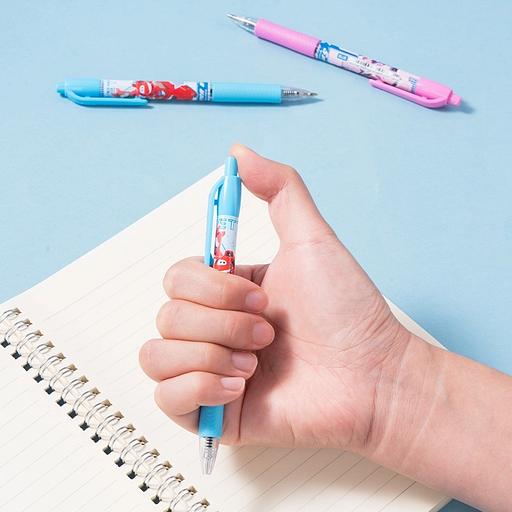 Ручка шариков. автоматическая Deli Super Wings (EQ61-BL) ассорти d=0.7мм син. черн. 1стерж. пулевидный пиш. наконечник кругл. резин. манжета чернила пониженной вязкости фото 2