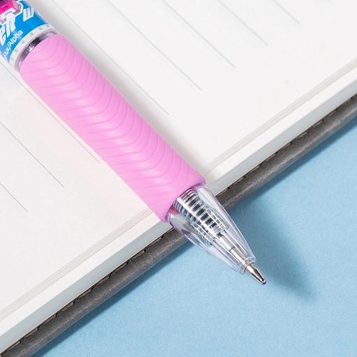 Ручка шариков. автоматическая Deli Super Wings (EQ61-BL) ассорти d=0.7мм син. черн. 1стерж. пулевидный пиш. наконечник кругл. резин. манжета чернила пониженной вязкости фото 3