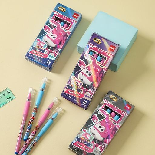 Ручка гелев. Deli Super Wings (EG105-PR) ассорти d=0.5мм фиол. черн. 1стерж. пулевидный пиш. наконечник кругл. резин. манжета фото 5