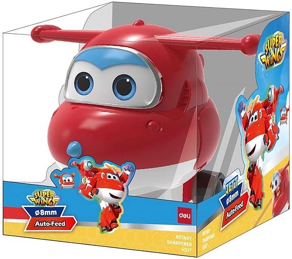 Точилка для карандашей механическая Deli EH517 Super Wings 1 отверстие пластик красный коробка (упак.:1шт) фото 1