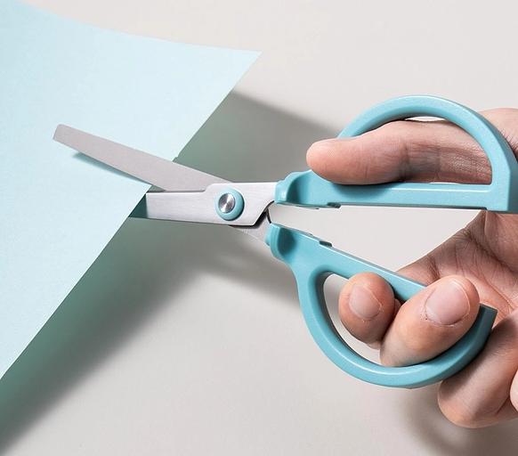 Ножницы Deli ENS051 BLUE Nusign офисные 180мм ручки пластиковые титановое покрытие сталь голубой фото 3