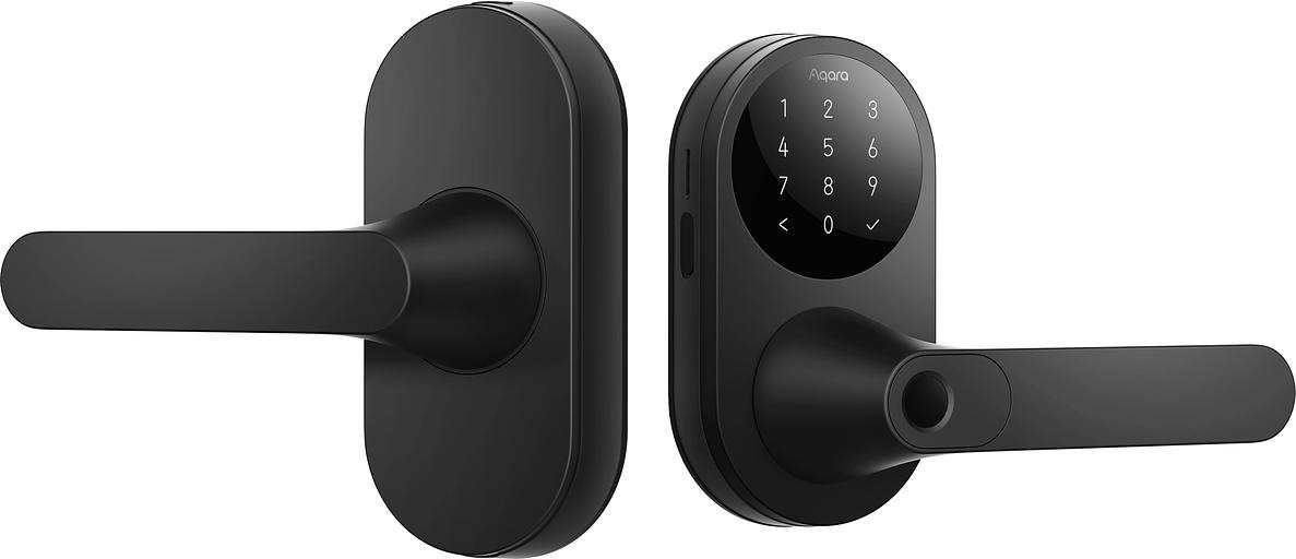 Умный замок Aqara Smart Door Lock U300 навесной разбл.отпеч.паль./код/пар/NFC/прил/мех.кл черный (DL-D02D_BL) фото 1