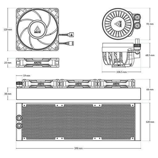Жидкостная система охлаждения Arctic Cooling Liquid Freezer III Pro 360 Multi Compatible All-In-One CPU Water Cooler (ACFRE00180A) фото 7