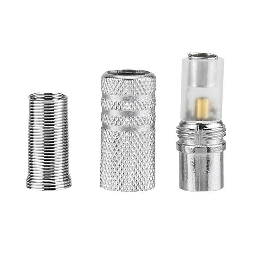 Разъем антенный на кабель, штекер-TV никель с пружиной, фото 2