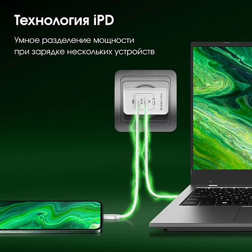 Сетевое зар./устр. Digma Pro DPW4A 45W 3A (PD+QC) USB-C/USB-A универсальное белый (DPW4A5GX11WH) фото 5