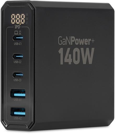 Настольное зар./устр. Digma Pro DPW10A 140W 5A (PD+QC) 3хUSB-C/2xUSB-A универсальное черный (DPW1A4G024BK) фото 1