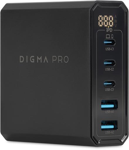 Настольное зар./устр. Digma Pro DPW10A 140W 5A (PD+QC) 3хUSB-C/2xUSB-A универсальное черный (DPW1A4G024BK) фото 10
