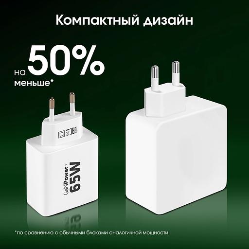 Сетевое зар./устр. Digma Pro DPW6B 65W 3.25A (PD+QC) 2хUSB-C/USB-A универсальное белый (DPW6B5GX12WH) фото 7