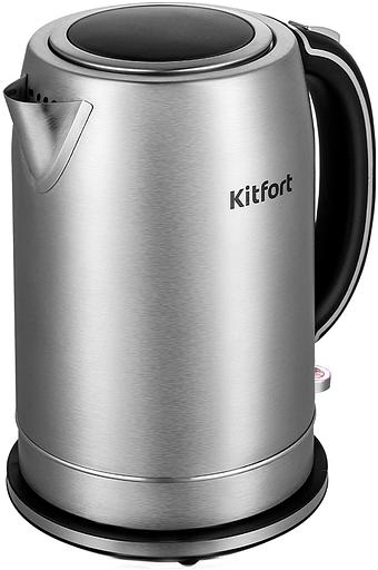Чайник электрический Kitfort КТ-6175 1.7л. 2200Вт серебристый/черный корпус: металл/пластик фото 2