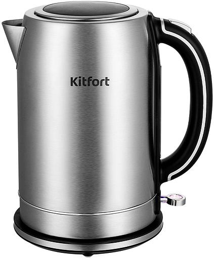 Чайник электрический Kitfort КТ-6175 1.7л. 2200Вт серебристый/черный корпус: металл/пластик фото 3