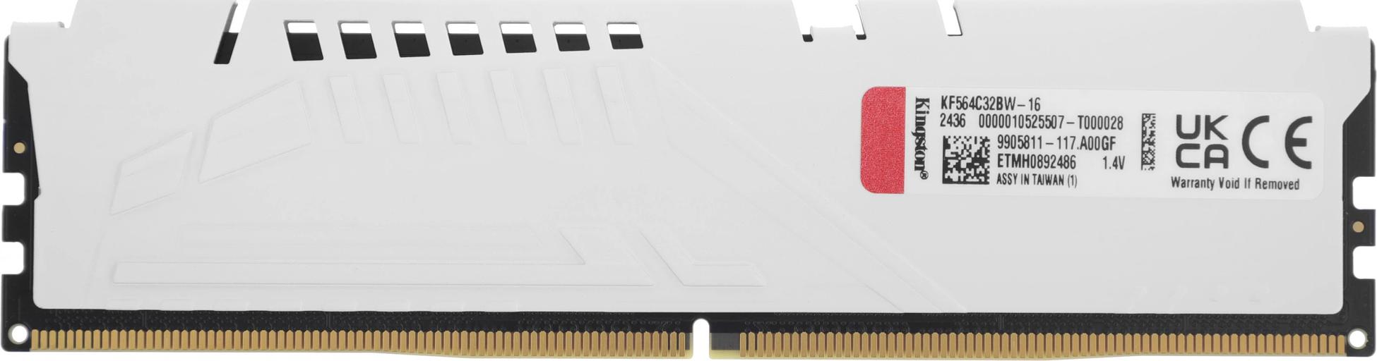 Память DDR5 16GB 6400MHz Kingston KF564C32BW-16 Fury Beast RTL Gaming PC5-51200 CL32 DIMM 288-pin 1.4В single rank с радиатором Ret фото 5