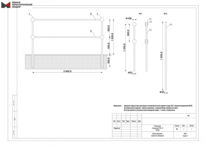 Пешеходное ограждение ПО2 1 «ОРУД» фото 2