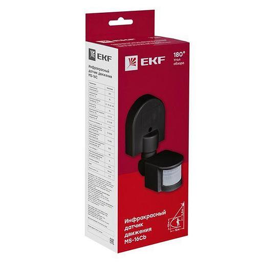 ИК датчик движения наст. 1200Вт 180гр. до 12м IP44 MS-16Cb черный EKF PROxima фото 2