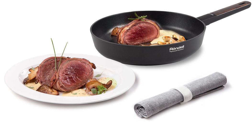 Сковорода Rondell Walnut RDA-1942 круглая 28см покрытие: антипригарное ручка несъемная (без крышки) черный фото 6