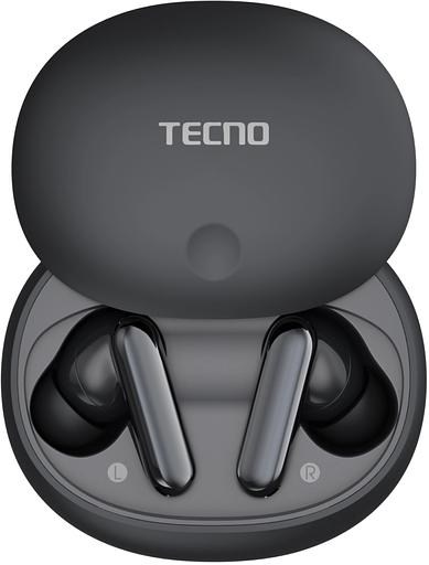 Наушники вкладыши Tecno TU01 черный беспроводные bluetooth (TU01 AIR ELEGANT BLACK) фото 1