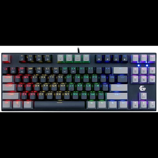 Проводная механ.клавиатура Gembird, 87кл, Rainbow, коричн.свитчи, 1.8м, черная фото 1