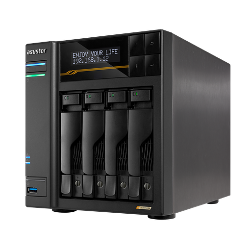 Платформа СХД ASUSTOR AS6804T 4 Bay (Max.16) 4xM.2 2x5GLAN 2x10GLAN 16GB (Max.64GB) DDR5 2xUSB-C 3xUSB фото 1