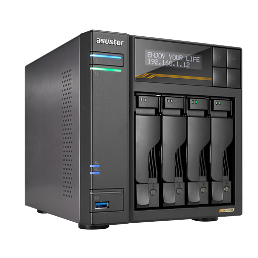 Платформа СХД ASUSTOR AS6804T 4 Bay (Max.16) 4xM.2 2x5GLAN 2x10GLAN 16GB (Max.64GB) DDR5 2xUSB-C 3xUSB фото 3