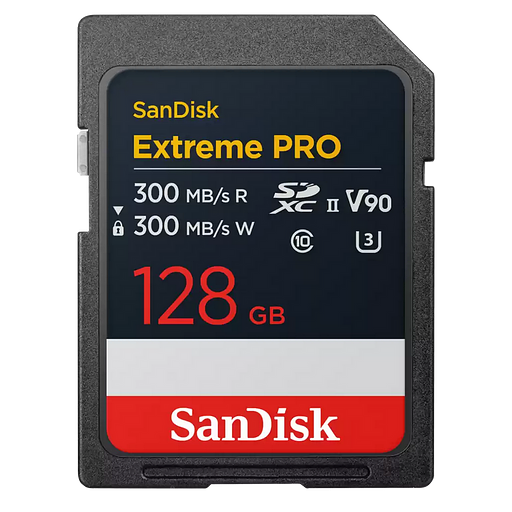 Карта памяти SanDisk Extreme PRO 128GB SDXC Memory Card up to 300MB/s, UHS-II, Class 10, U3, V90 фото 1