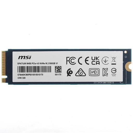 SSD накопитель MSI PCIE 4.0 NVME M.2 500GB SPATIUM M450 500GB V1 фото 2