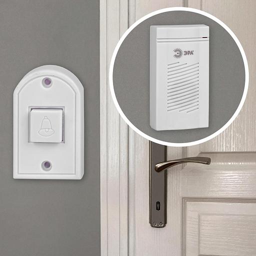 Звонок дверной проводной батарейки 1 мелодия D50 белый фото 2