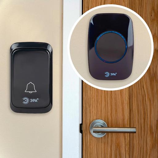 Звонок дверной беспроводной на батарейках 38 мелодий 180м IP20 с регулятором громкости и световой индикацией черный 3АА/А23 C88 фото 2