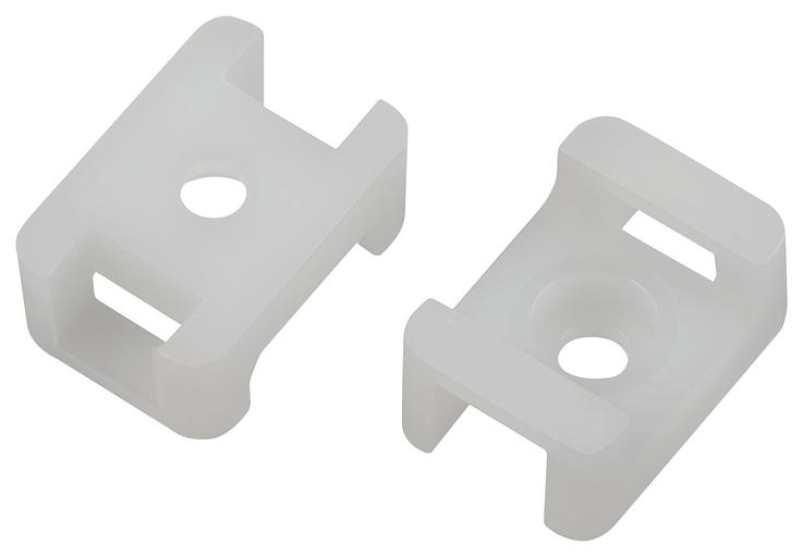 Площадка с монтажным отверстием под хомуты 22х16 мм белая М4 10 штук NO-225-313 фото 1