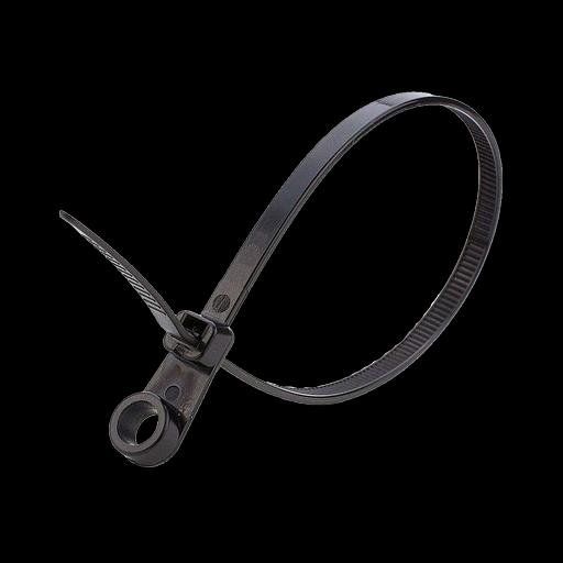 Стяжка кабельная нейлоновая (хомут) под винт 4.8 х 200 мм чёрная (100 шт/уп) NO-224-591 фото 1