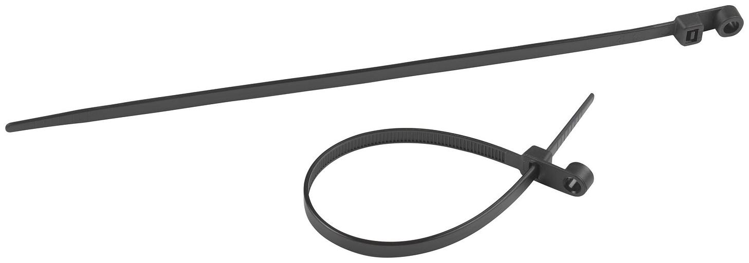 Стяжка кабельная нейлоновая (хомут) под винт 4.8 х 200 мм чёрная (100 шт/уп) NO-224-591 фото 2