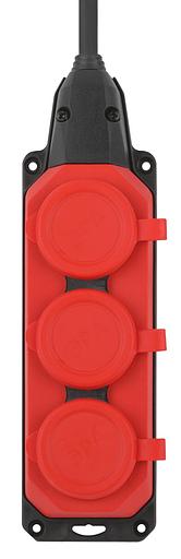 Удлинитель силовой UK-3e-3x1,5-5m-IP44(KG) с заземлением 3 розетки каучук 5м КГ 3х1,5мм2 IP44 фото 3