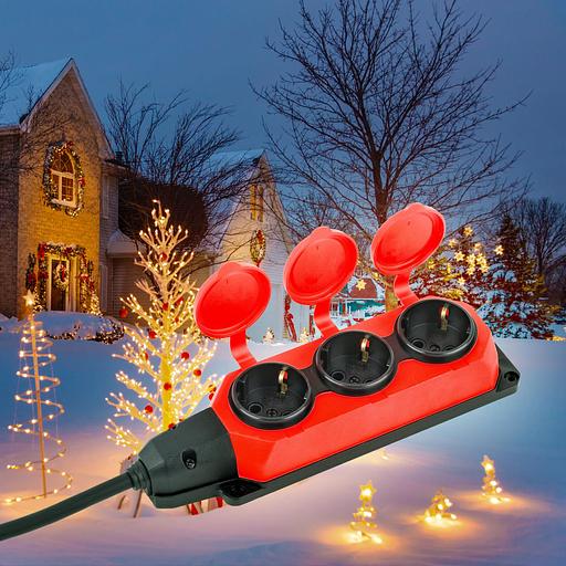 Удлинитель силовой UK-3e-3x1,5-5m-IP44(KG) с заземлением 3 розетки каучук 5м КГ 3х1,5мм2 IP44 фото 7